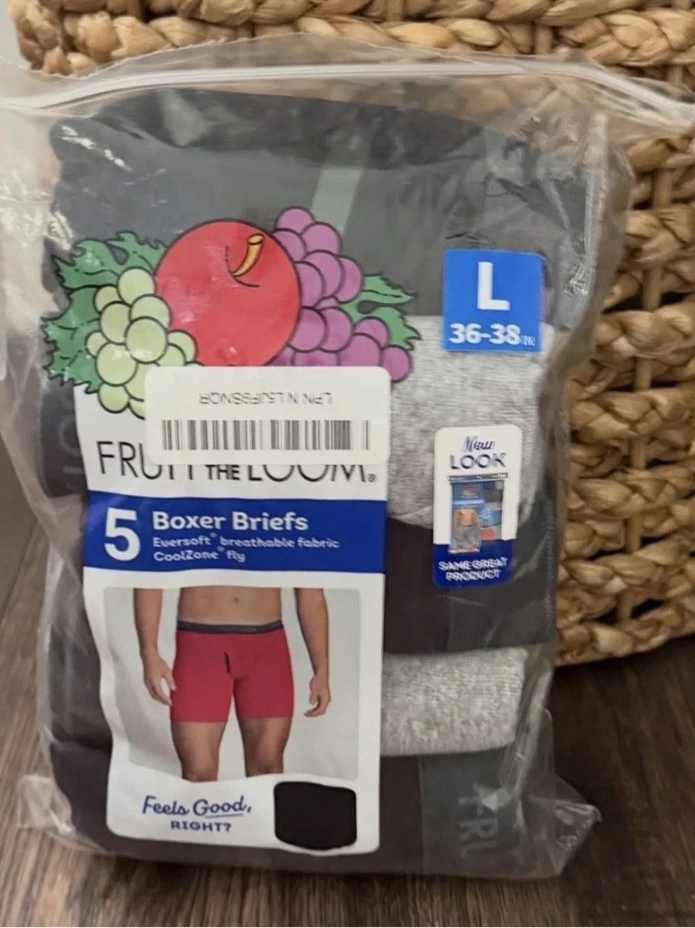 5 Fruit of the Loom Men's Coolzone Boxer Briefs Moisture Wicking Eversoft Large